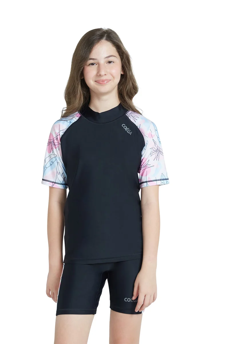 COEGA  Girls Youth Two-piece Swimsuit - Nero Floral Drawings